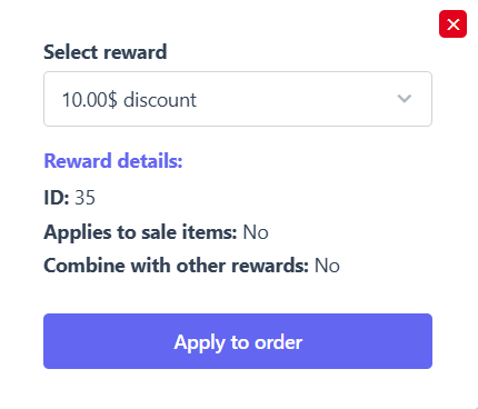 loyalty reward apply